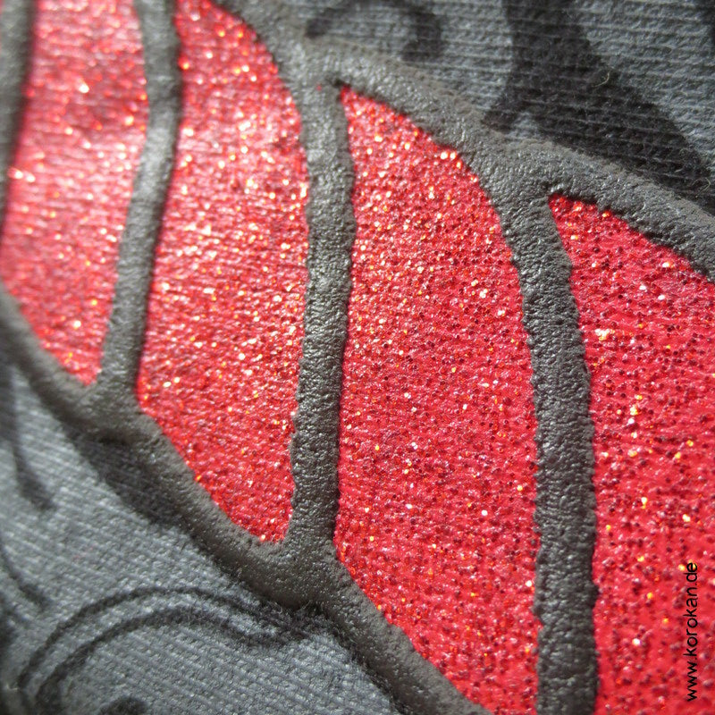 Polo Shirt mit Koi Print mit Glitzer