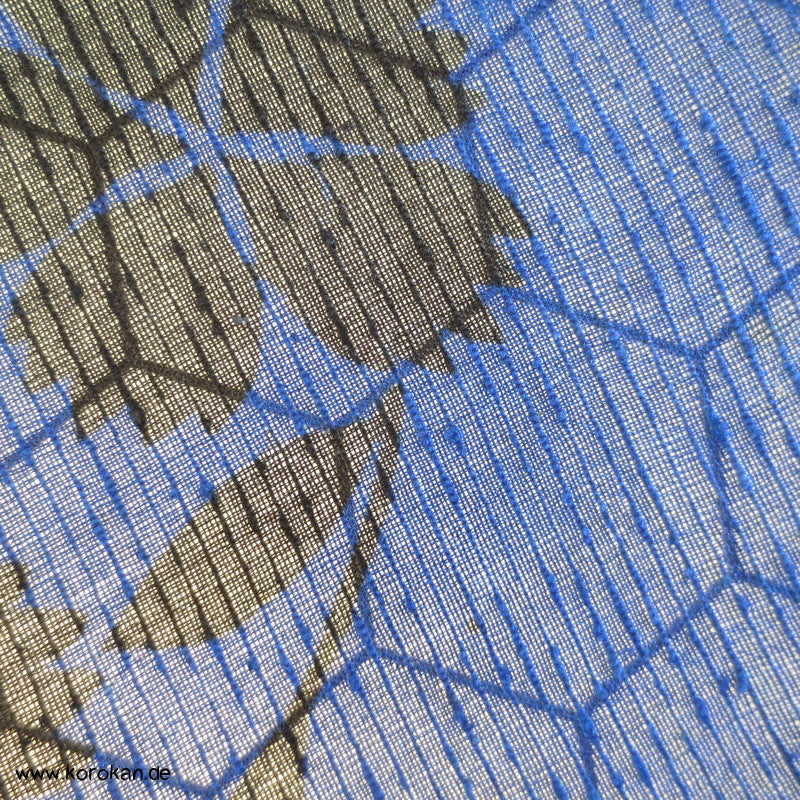 Blumenrondelle halbtransparentes blau Rho Seide