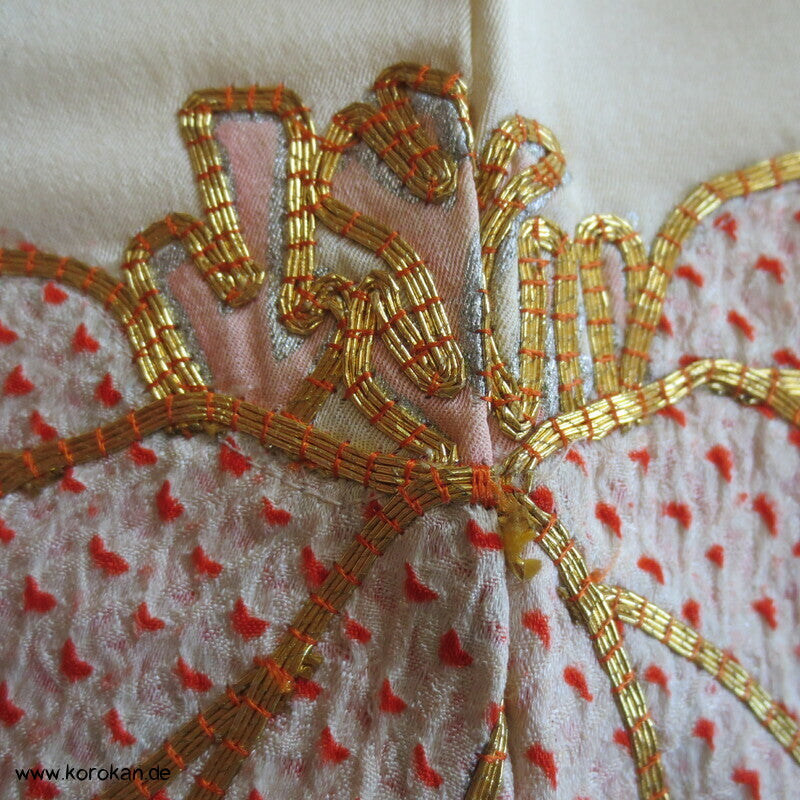Bambus, Shibori Applikationen, goldbestickt Chu Furisode
