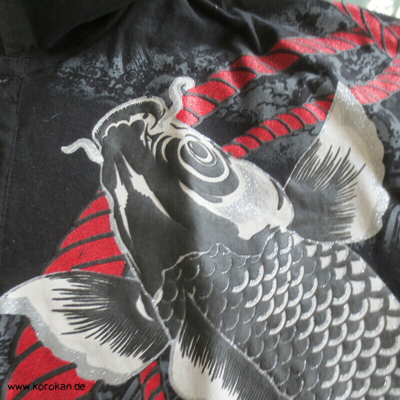 Polo Shirt mit Koi Print mit Glitzer