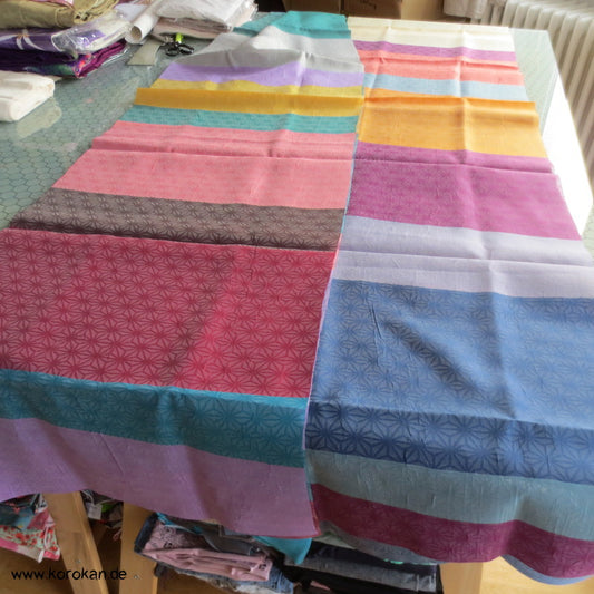 Yukata Heko Obi - glänzende Synthetik gestreift