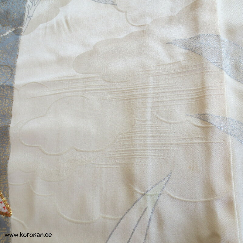 Bambus, Shibori Applikationen, goldbestickt Chu Furisode