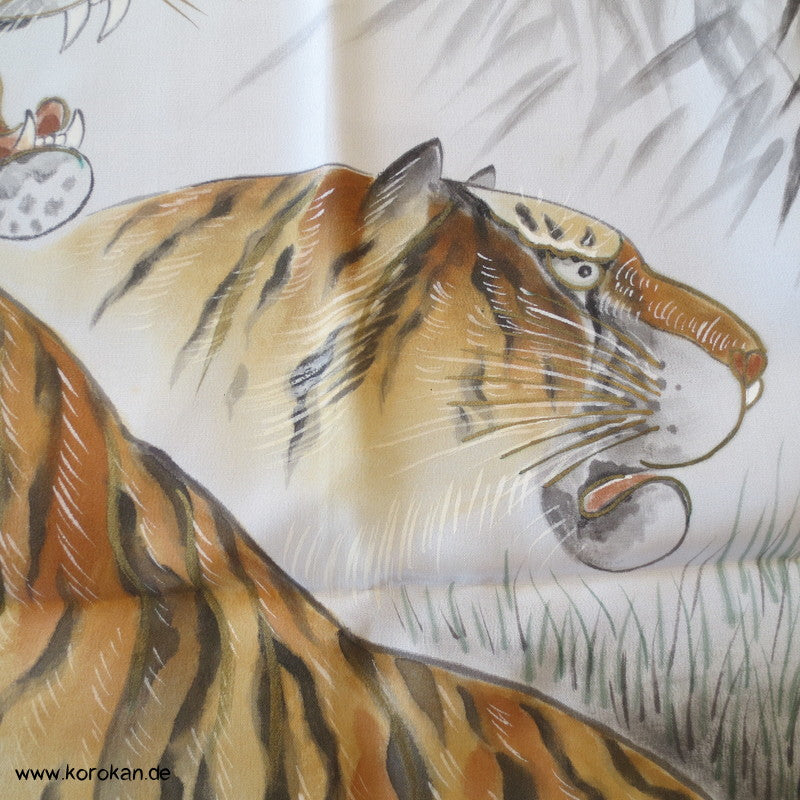 handgemalte Tiger Juban Kimono Honan Futterseide