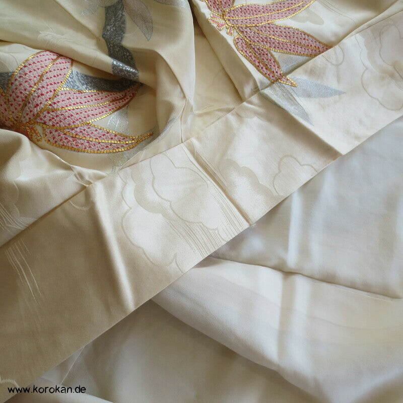 Bambus, Shibori Applikationen, goldbestickt Chu Furisode