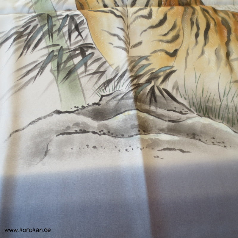 handgemalte Tiger Juban Kimono Honan Futterseide