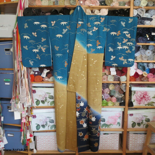 Homongi Kimono Seidencrepe Sandstrand zwischen Himmel und Wasser