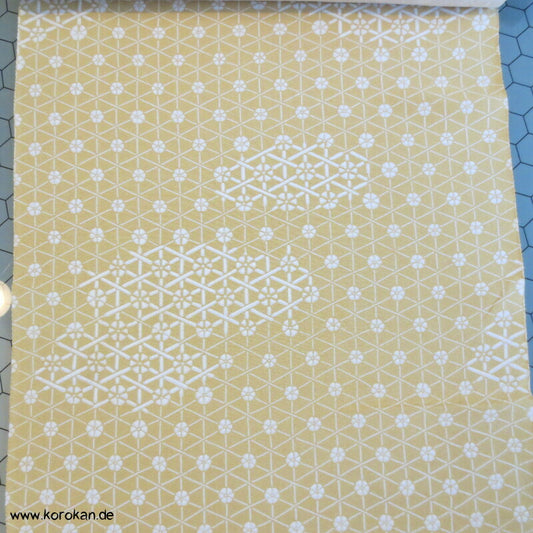 Asanoha Chirimen Crepe Seide Tanmono, abgepasst für Kimono