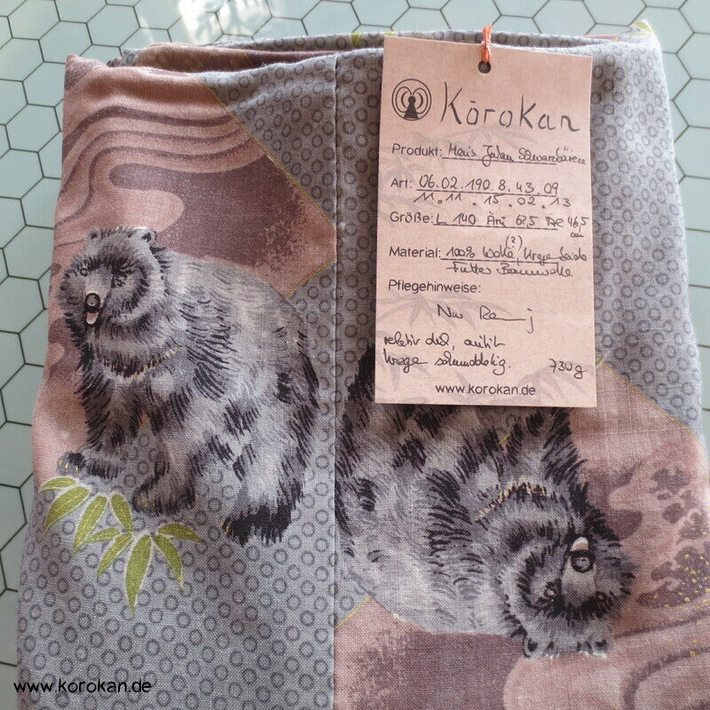 asiatische Schwarzbären Juban Wollmuslin Unterkimono