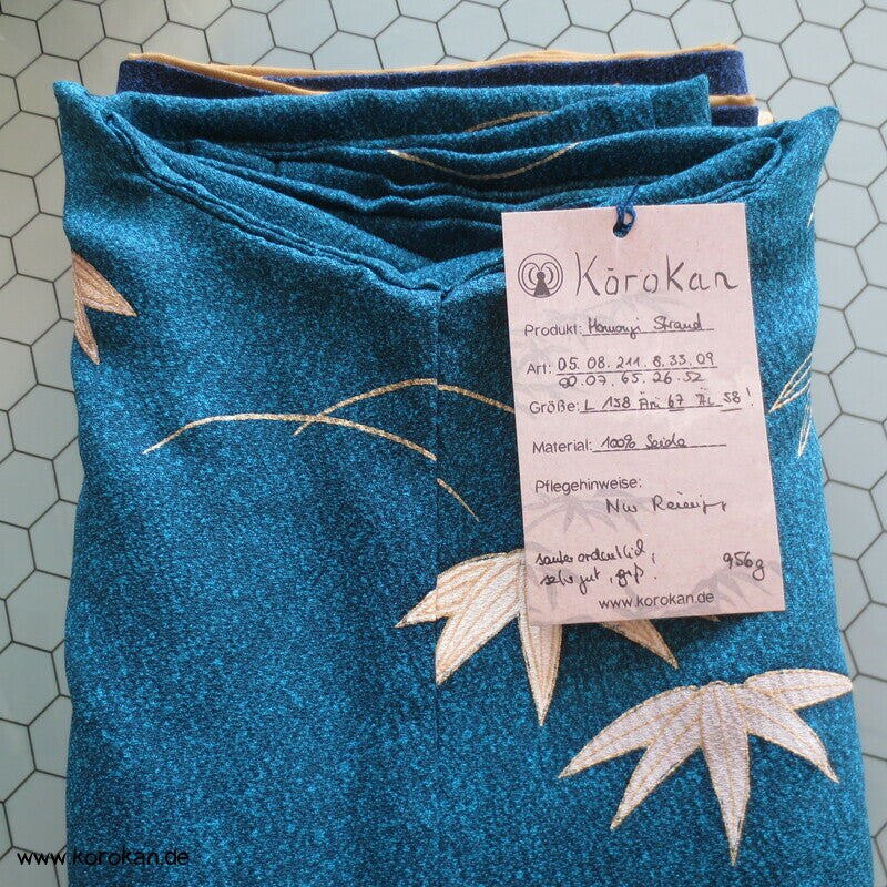 Homongi Kimono Seidencrepe Sandstrand zwischen Himmel und Wasser