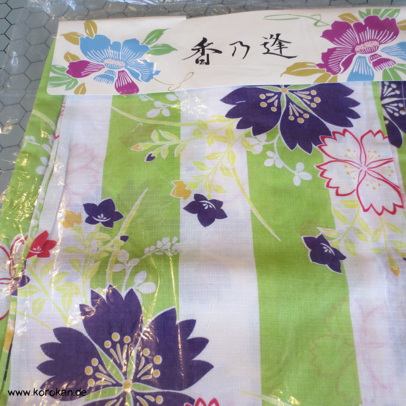 Nadeshiko Nandina Yukata, reine Baumwolle, klare Farben