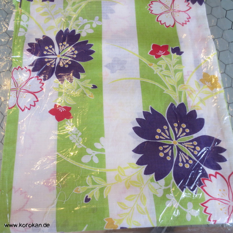 Nadeshiko Nandina Yukata, reine Baumwolle, klare Farben