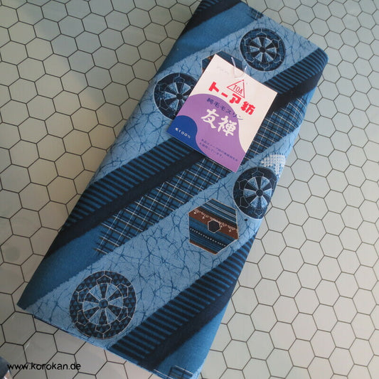 Männer Juban Kimono Wollmuslin diagonale Streifen