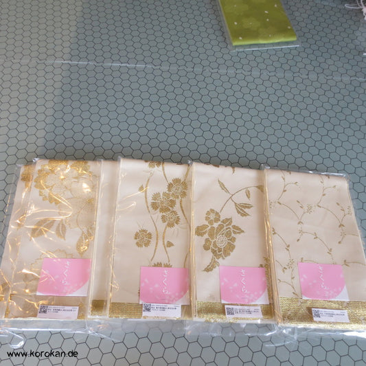 creme hell mit goldene Lurex Blumen Obi für Yukata, etc..