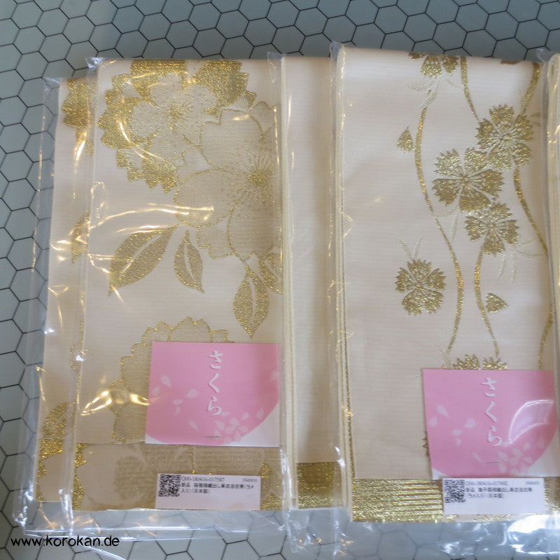 creme hell mit goldene Lurex Blumen Obi für Yukata, etc..