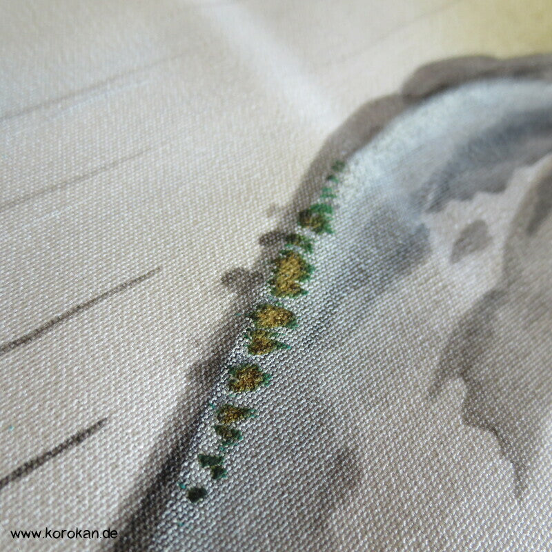 braune Seiden Tsumugi Haori mit Wasserfall Futter