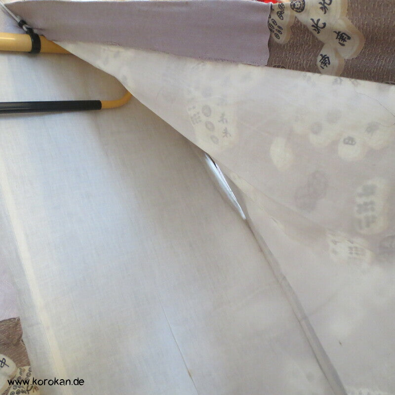Männer Juban Unter Kimono mit Mah Jong Spielsteinen Honan Seide