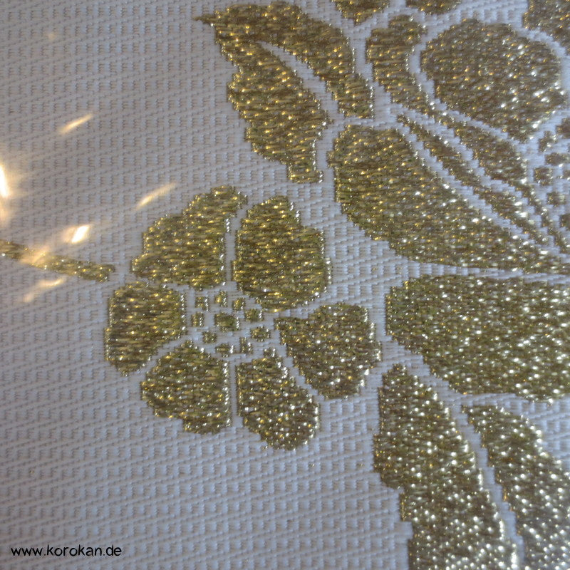 creme hell mit goldene Lurex Blumen Obi für Yukata, etc..