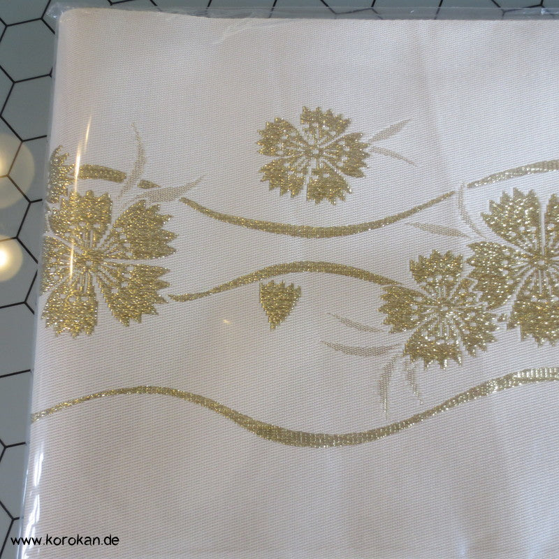 creme hell mit goldene Lurex Blumen Obi für Yukata, etc..