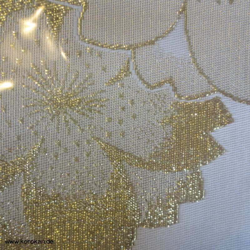 creme hell mit goldene Lurex Blumen Obi für Yukata, etc..