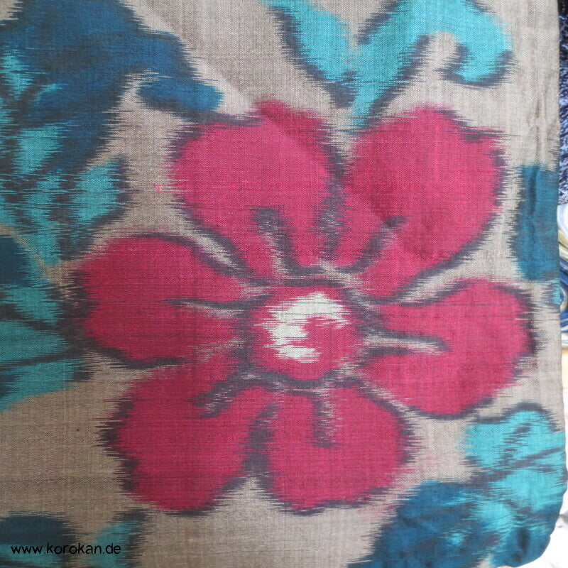 Japan Art Deco Päonien und Arabesken Meisen Seiden Kimono