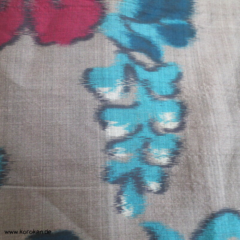 Japan Art Deco Päonien und Arabesken Meisen Seiden Kimono