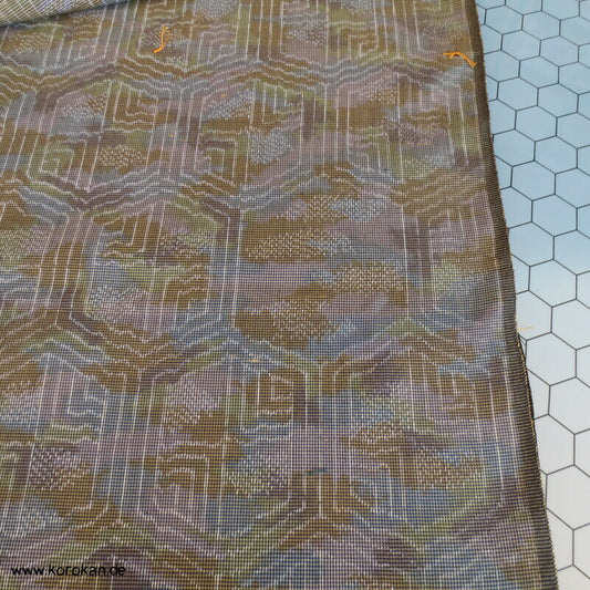 japanische Kikko Camouflage Kasuri Tsumugi Kimono Seide Tanmono Stoffrolle