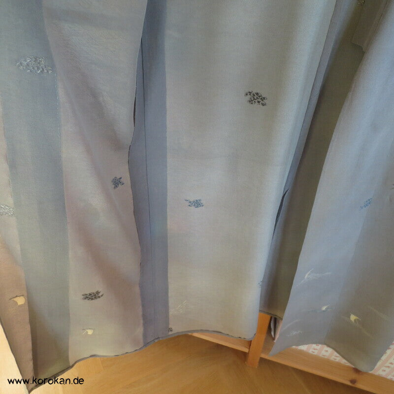 feine Wellen in grau Hitoe Kimono Seidenjacquard