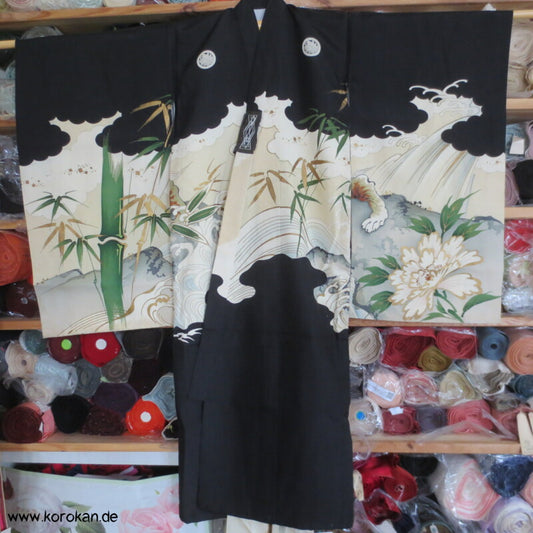 Furisode - Pracht - Taufkimono für kleine Jungen, gestickter Tiger