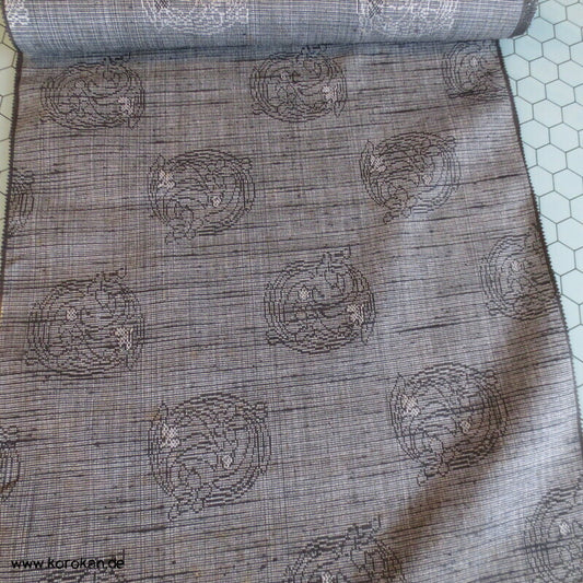 Pfeffer und Salz Jacquard, Blumenrondelle, Wolle / Seide / Baumwolle