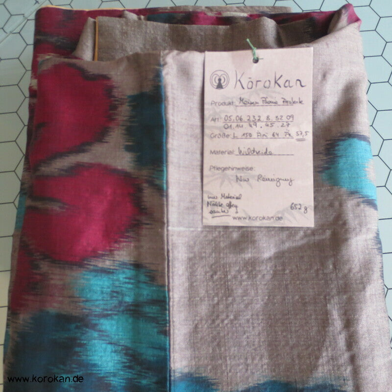 Japan Art Deco Päonien und Arabesken Meisen Seiden Kimono