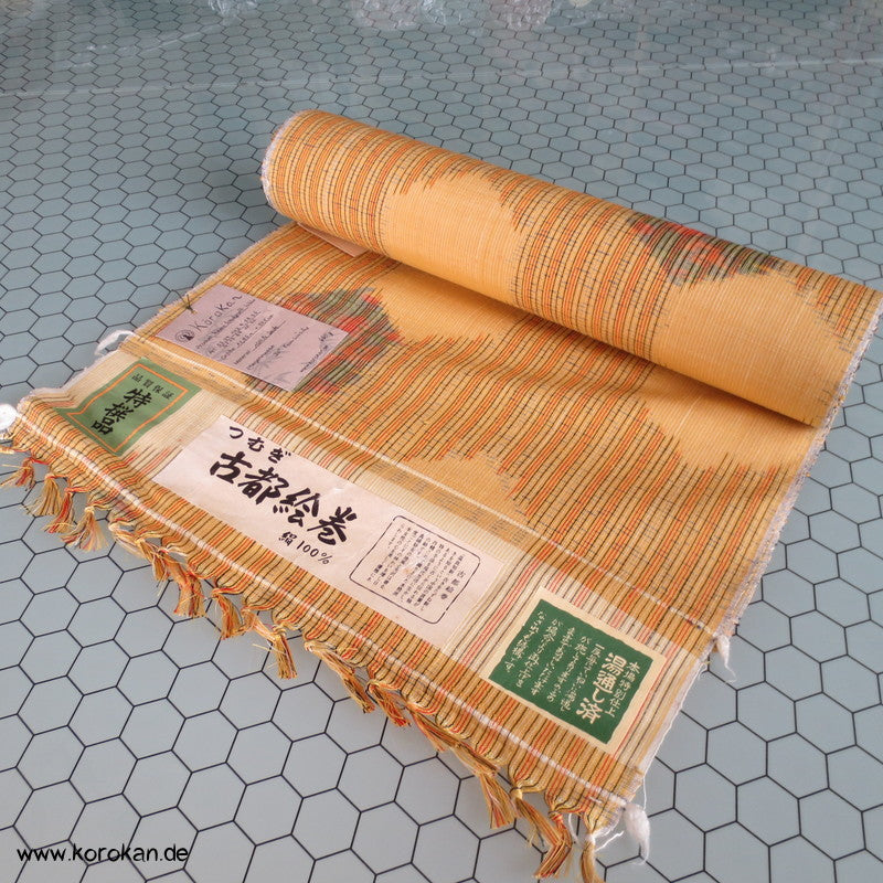japanische Kikko Kasuri Tsumugi Kimono Seide Stoffrolle