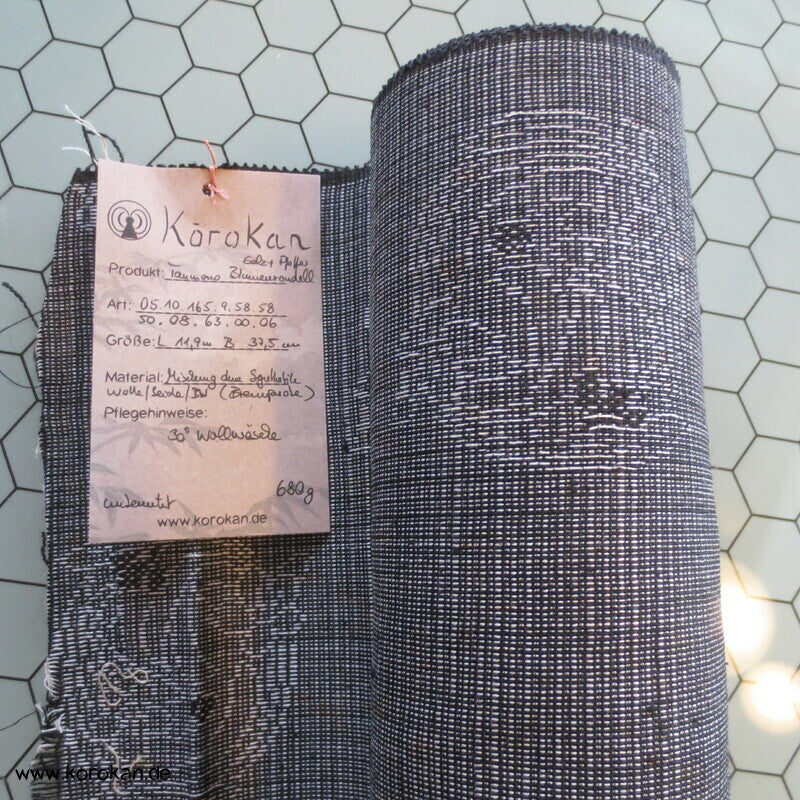 Pfeffer und Salz Jacquard, Blumenrondelle, Wolle / Seide / Baumwolle