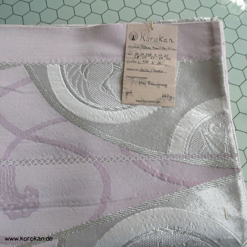 Fukuro Obi Seidenbrokat Mon mit Kranich, Schmetterling etc..