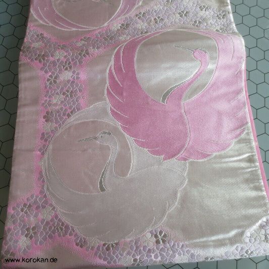 Fukuro Obi Seidenbrokat Kranich