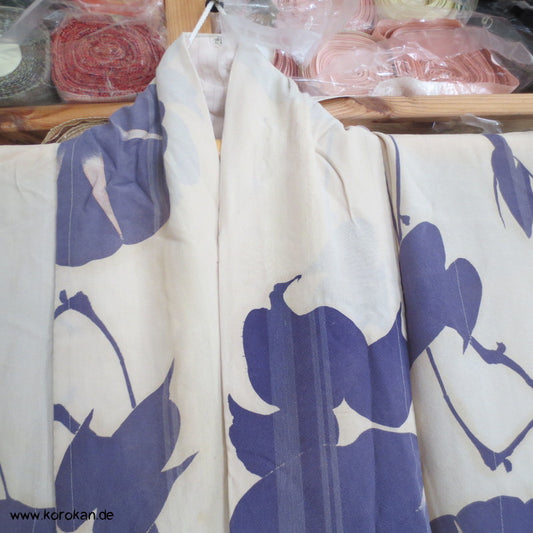 Prachtwinden Hitoe Komon Kimono aus halbtransparenter Sha Seide