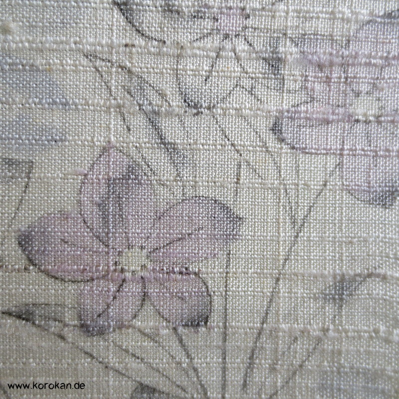 Blumendruck Tsumugi grobgewebte Kimono Seide