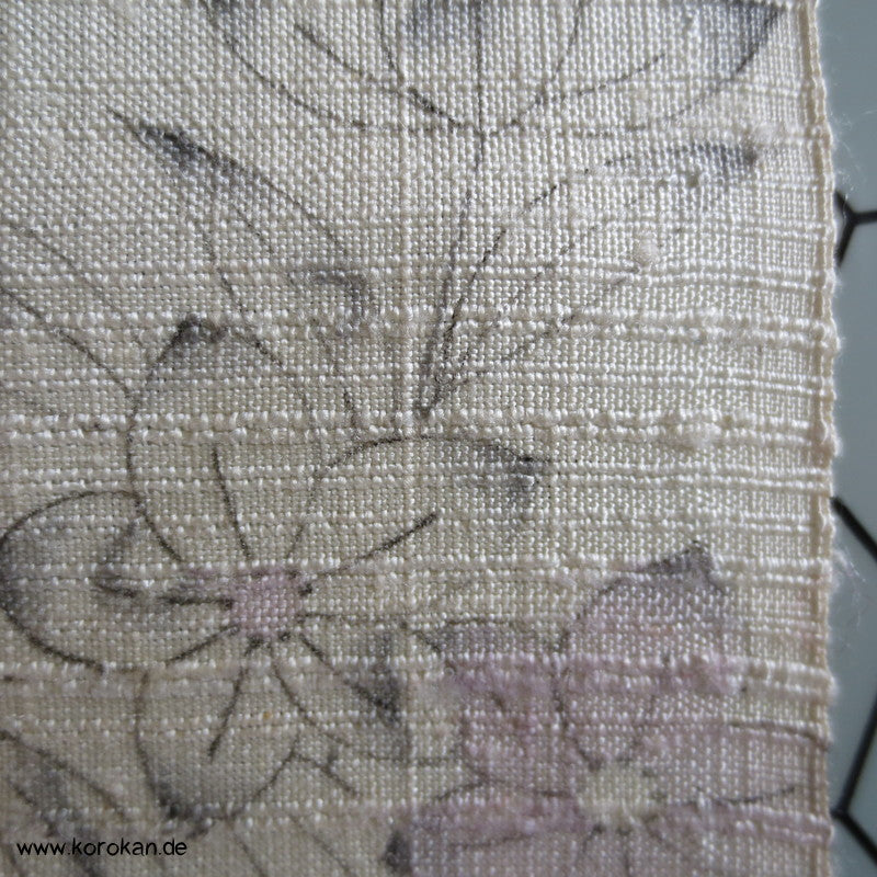 Blumendruck Tsumugi grobgewebte Kimono Seide