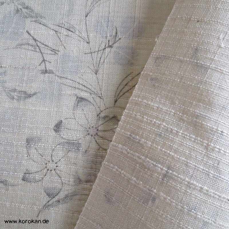 Blumendruck Tsumugi grobgewebte Kimono Seide