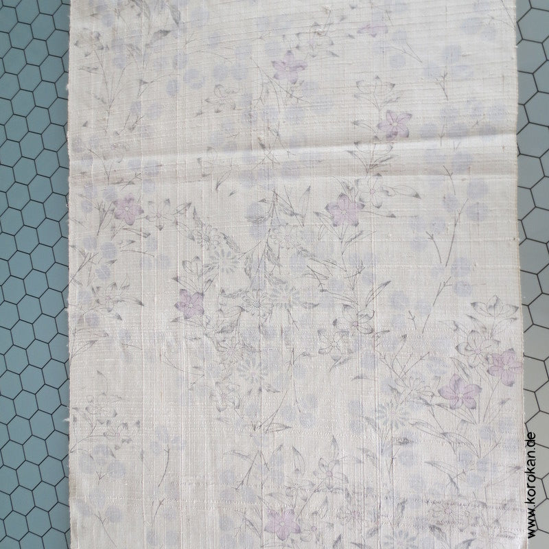 Blumendruck Tsumugi grobgewebte Kimono Seide