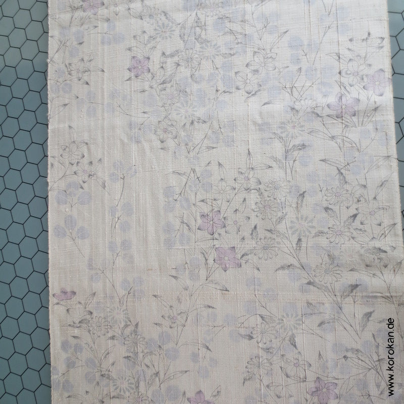 Blumendruck Tsumugi grobgewebte Kimono Seide