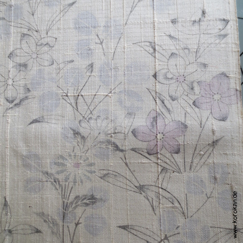 Blumendruck Tsumugi grobgewebte Kimono Seide