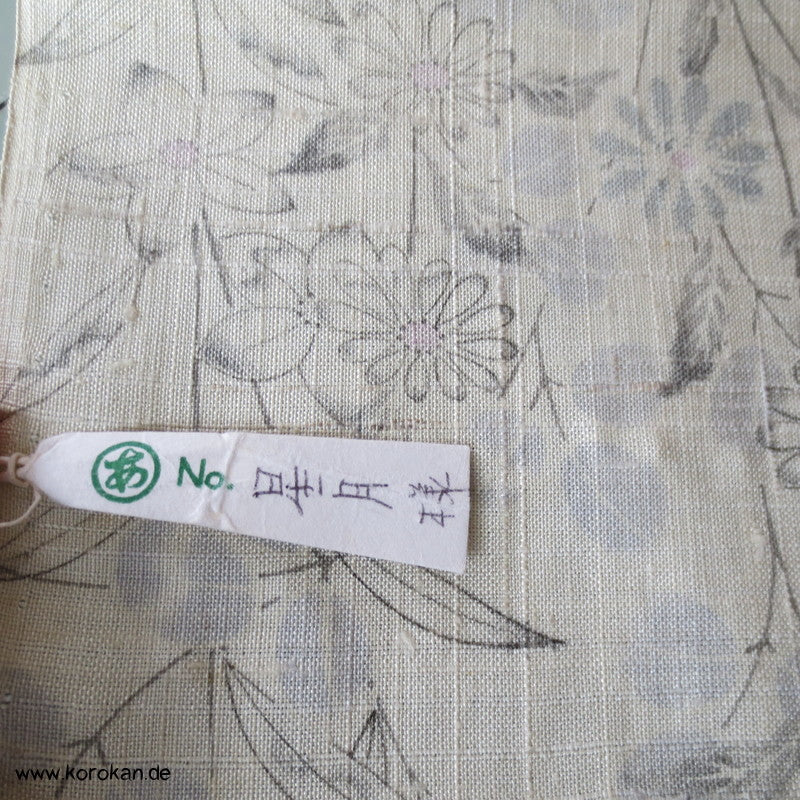 Blumendruck Tsumugi grobgewebte Kimono Seide