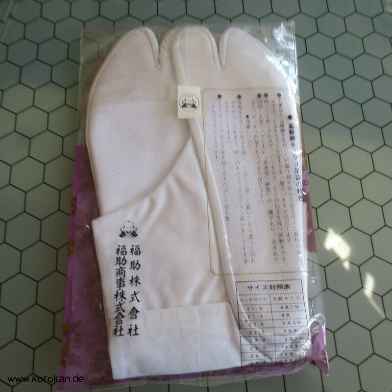 weiße Tabi Socken mit 4 Haken
