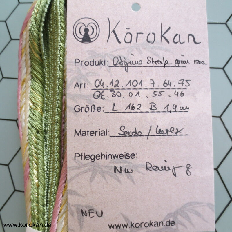 parallel rosa - schilf Obijime, Seide / Lurex