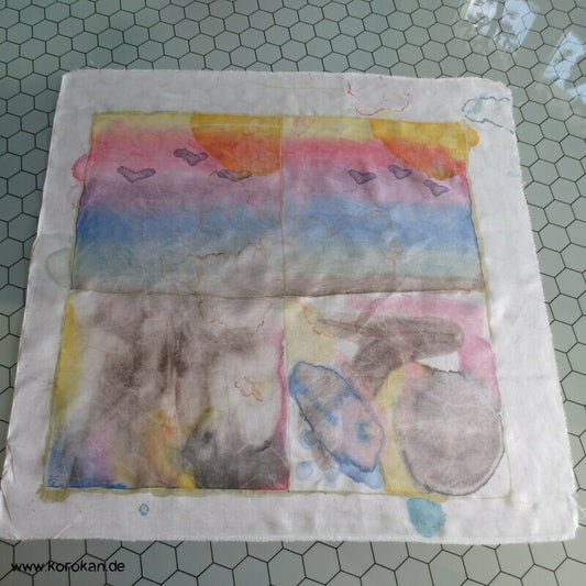 Seidenstück für Seidenmalerei, Farbkarrées