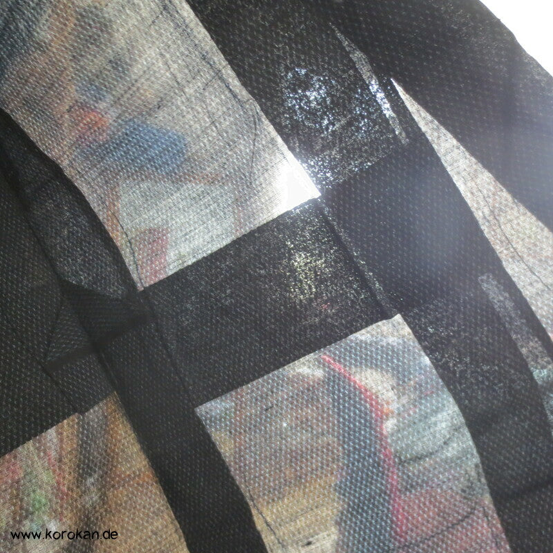 körniger halbtransparenter Tsumugi Seiden Hitoe Kimono