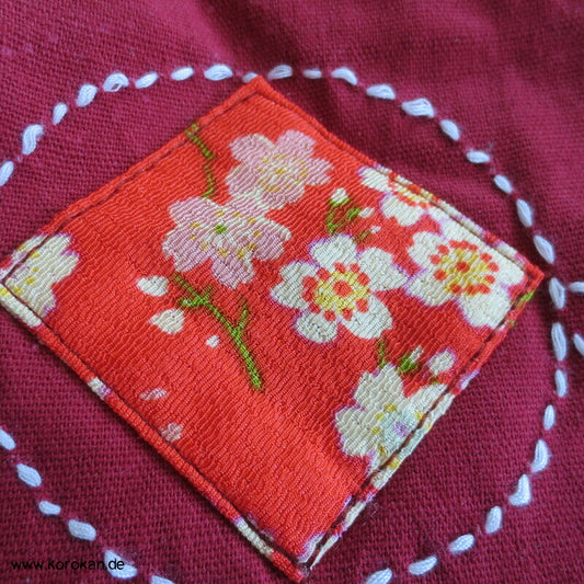 Baumwoll Sachiko Stickerei Tasche für Yukata Kimono