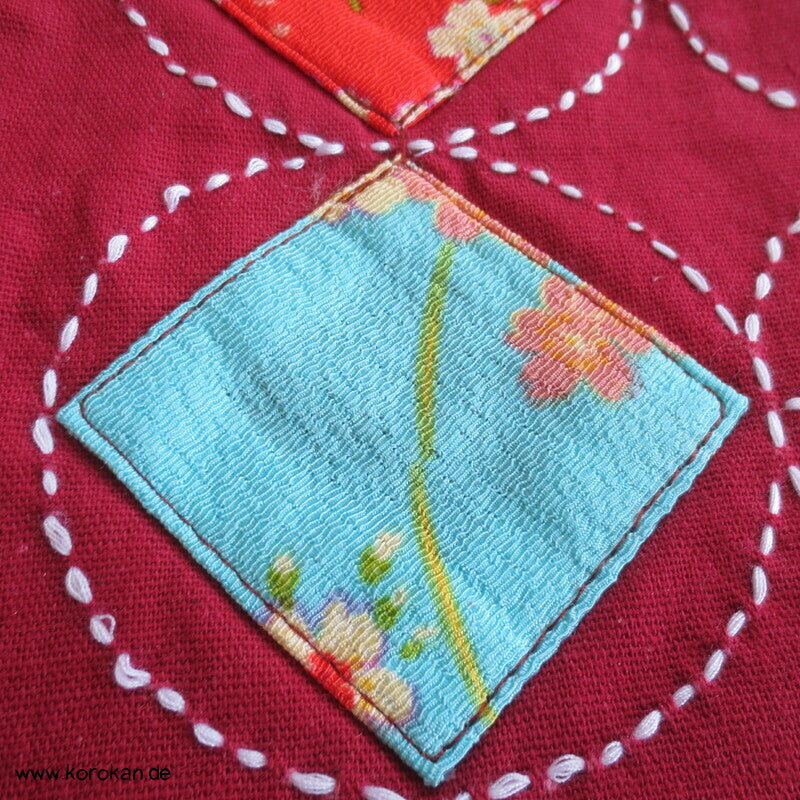 Baumwoll Sachiko Stickerei Tasche für Yukata Kimono