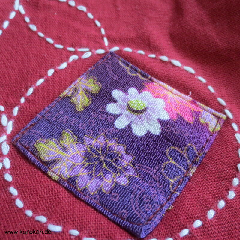 Baumwoll Sachiko Stickerei Tasche für Yukata Kimono