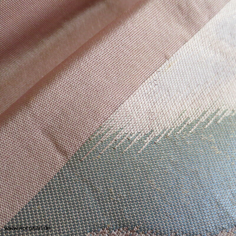 Fukuro Obi Seidenbrokat pastellige Wellen